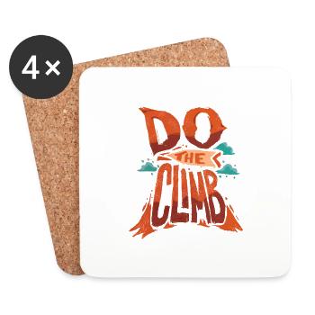Do The Climb Modern Retro Hiking T-Shirt Present - Coasters (set of 4) - white - Front
