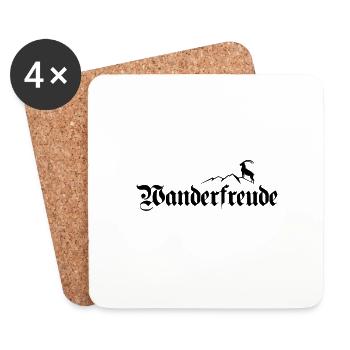 Wanderfreude Erzgebirge Wandern Berg - Untersetzer (4er-Set) - Weiß - Vorne