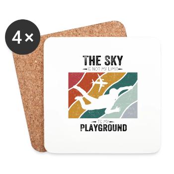 The sky is not my limit it's my playground - Coasters (set of 4) - white - Front