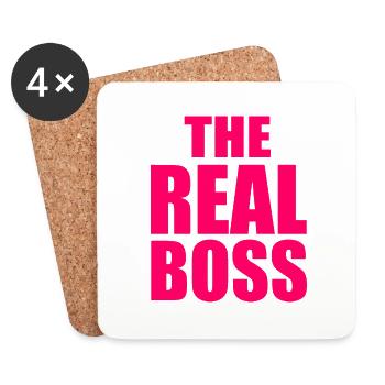 The real boss - Untersetzer (4er-Set) - Weiß - Vorne