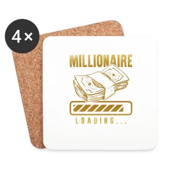millionaire loading - Coasters (set of 4) - white - Front