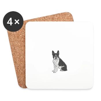 Si je ne peux pas apporter mon Boston Terrier, je n’irai pas - Dessous de verre (lot de 4) - blanc - Devant