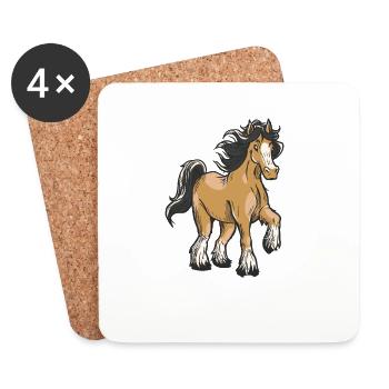 Clydesdale Horse Kaltblut Horse Breed Horse Stable - Coasters (set of 4) - white - Front