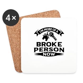 New Homeowner Housewarming Funny Broke Person New - Coasters (set of 4) - white - Front