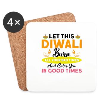 Diwali Hindus Sikh Fest der Lichter Geschenk - Untersetzer (4er-Set) - Weiß - Vorne