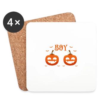 Never Underestimate A Boy With A Pumpkin Funny - Untersetzer (4er-Set) - Weiß - Vorne