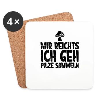 Pilzsammler Pilz Sucher - Untersetzer (4er-Set) - Weiß - Vorne