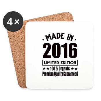 Made in 2016 Vintage Retro Limited Edition - Coasters (set of 4) - white - Front