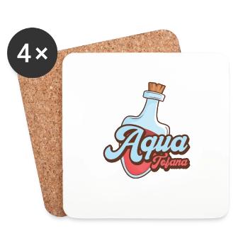 Aqua Tofana Vintage Poison Bottle Line Art Crime - Coasters (set of 4) - white - Front