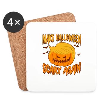 Halloween Vote Citrouille Politique Électeur - Dessous de verre (lot de 4) - blanc - Devant