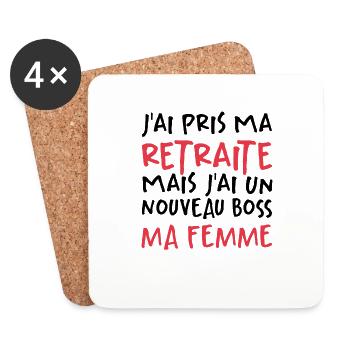 J'ai Pris Ma Retraite - Dessous de verre (lot de 4) - blanc - Devant