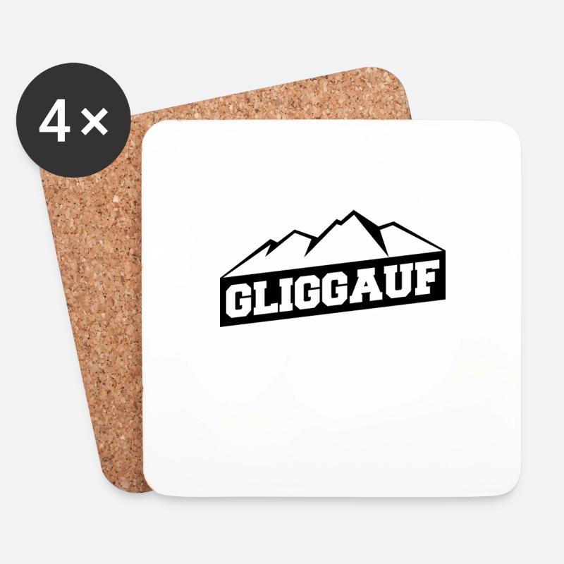 Glück auf Erzgebirge Haamit Sachsen - Untersetzer (4er-Set) - Weiß