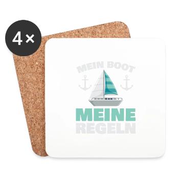 Mein Boot Meine Regeln für alle Wassersportler - Untersetzer (4er-Set) - Weiß - Vorne