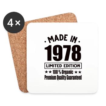 Made in 1978 Vintage Retro Limited Edition - Coasters (set of 4) - white - Front