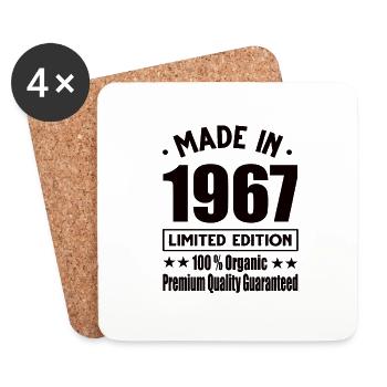 Made in 1967 Vintage Retro Limited Edition - Coasters (set of 4) - white - Front