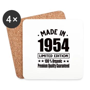 Fabriqué en 1954 Vintage Retro Limited Edition - Dessous de verre (lot de 4) - blanc - Devant