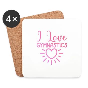 Ich liebe Gymnastik - Untersetzer (4er-Set) - Weiß - Vorne