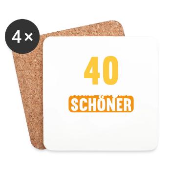 40 Jahre wieder ein Jahr schöner 40 Geburtstag - Untersetzer (4er-Set) - Weiß - Vorne