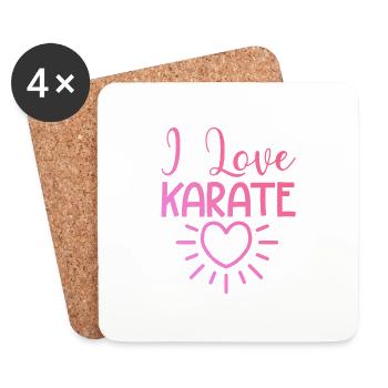 I love karate - Coasters (set of 4) - white - Front