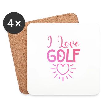 I love golf - Coasters (set of 4) - white - Front