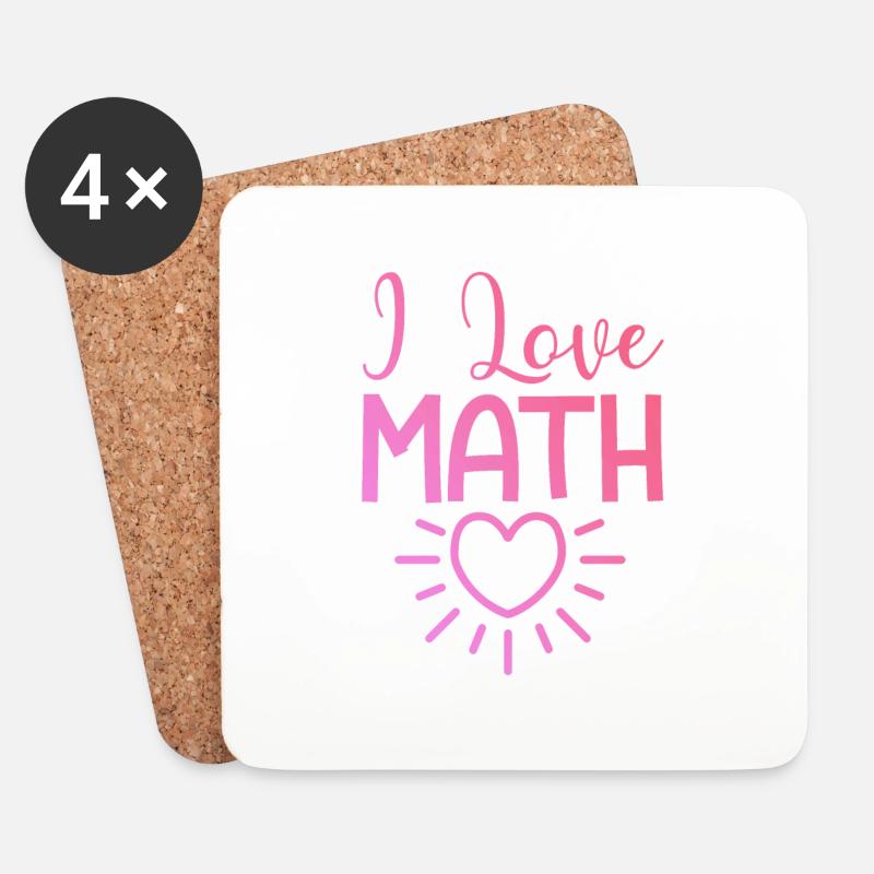 Ich liebe Mathe - Untersetzer (4er-Set) - Weiß
