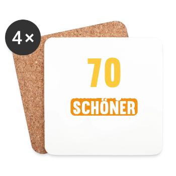 70 Jahre wieder ein Jahr schöner 70 Geburtstag - Untersetzer (4er-Set) - Weiß - Vorne