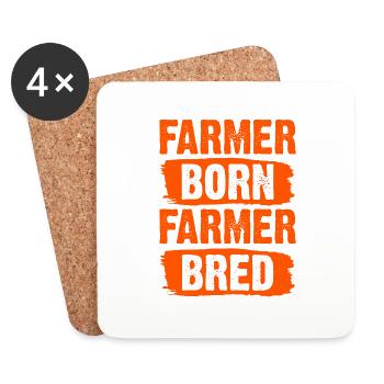 farmer born - Coasters (set of 4) - white - Front