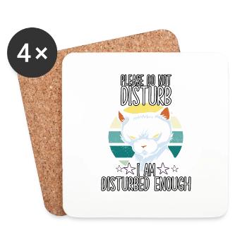 Funny Cat Costume Cat Owner Motif Cats - Coasters (set of 4) - white - Front