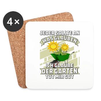 DER GARTEN TUT MIR GUT - Untersetzer (4er-Set) - Weiß - Vorne