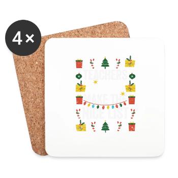 Lustige Weihnachten Lehrer Lehrer machen immer die - Untersetzer (4er-Set) - Weiß - Vorne