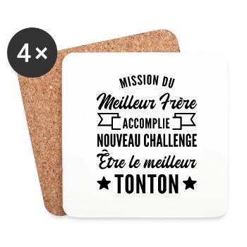 je vais être le meilleur tonton - Dessous de verre (lot de 4) - blanc - Devant