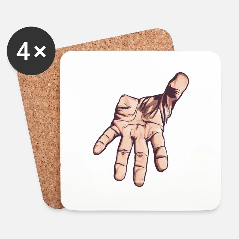 ausgestreckte Hand / reaching hand, vector art - Untersetzer (4er-Set) - Weiß