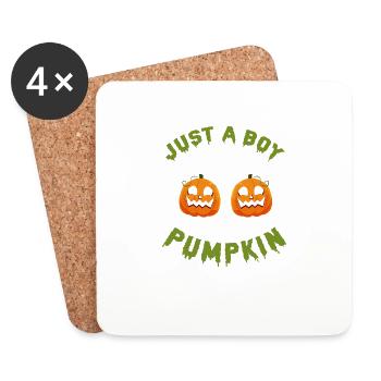 A Boy Who Scared In The Pumpkin Funny Halloween - Untersetzer (4er-Set) - Weiß - Vorne