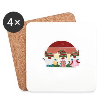 Hanging With My Gnomies Funny Gnome Friend - Coasters (set of 4) - white - Front