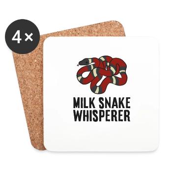 Serpent de lait Whisperer - Dessous de verre (lot de 4) - blanc - Devant