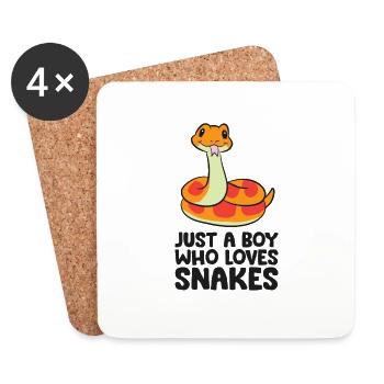 Juste un garçon qui aime les serpents - Dessous de verre (lot de 4) - blanc - Devant