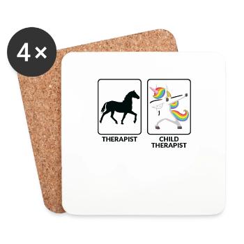 Funny children's therapist - Coasters (set of 4) - white - Front