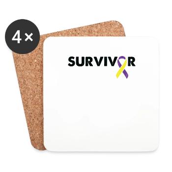 Sensibilisation aux survivants du cancer de la vessie - Dessous de verre (lot de 4) - blanc - Devant