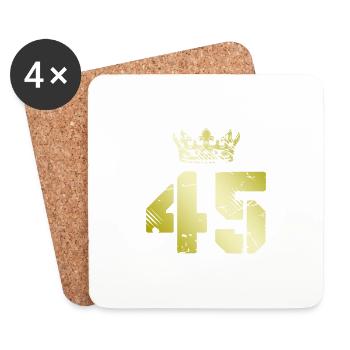 45 Couronne numérique - Dessous de verre (lot de 4) - blanc - Devant