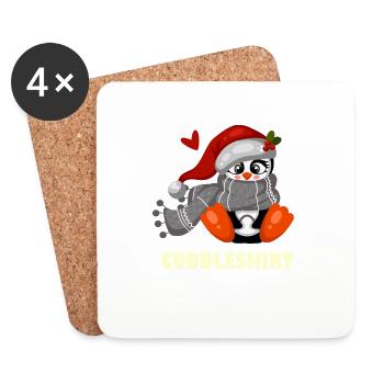 Cuddly Shirt Cuddle Cozy Winter Warm Snow - Coasters (set of 4) - white - Front