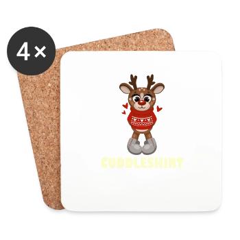 Cuddly Shirt Cuddle Cozy Winter Warm Snow - Coasters (set of 4) - white - Front