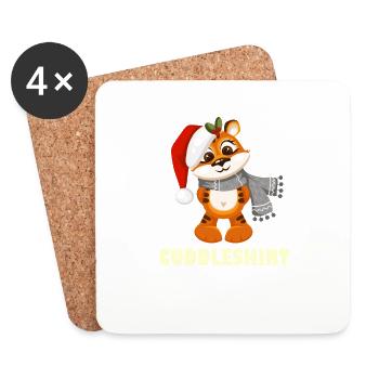 Cuddly Shirt Cuddle Cozy Winter Warm Snow - Coasters (set of 4) - white - Front