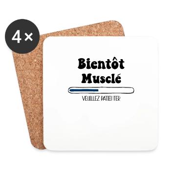 Bientôt Musclé Idée Cadeau Pour Sportifs - Dessous de verre (lot de 4) - blanc - Devant