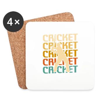 Retro Vintage Classic Cricket Player - Untersetzer (4er-Set) - Weiß - Vorne