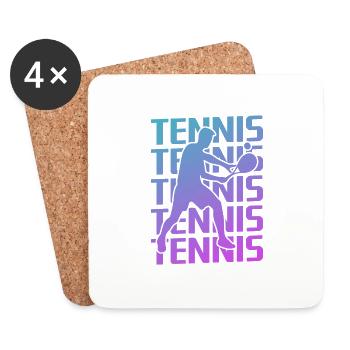 Joueur de tennis Retro Vintage Classic - Dessous de verre (lot de 4) - blanc - Devant