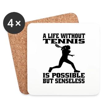 Tennis club Tennis tennis players Tennis rackets - Coasters (set of 4) - white - Front
