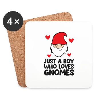 Just a Boy Who Loves Gnomes - Coasters (set of 4) - white - Front