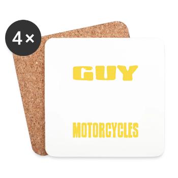 This Guy Loves Motorcycles Retro Funny Rider - Coasters (set of 4) - white - Front