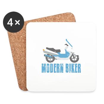 This Is What A Modern Biker Looks Like Funny - Untersetzer (4er-Set) - Weiß - Vorne