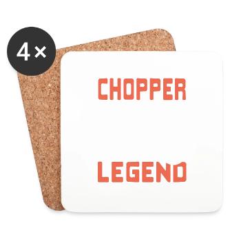 CHOPPER Legend Cool Retro Motorbike Rider Tee - Untersetzer (4er-Set) - Weiß - Vorne